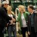 Detroit Lions quarterback Matthew Stafford shakes hands with Becky Dantonio as her husband and Michigan State head football coach, Mark stands by at Breslin Center in East Lansing on Tuesday, Feb. 12. Melanie Maxwell I AnnArbor.com